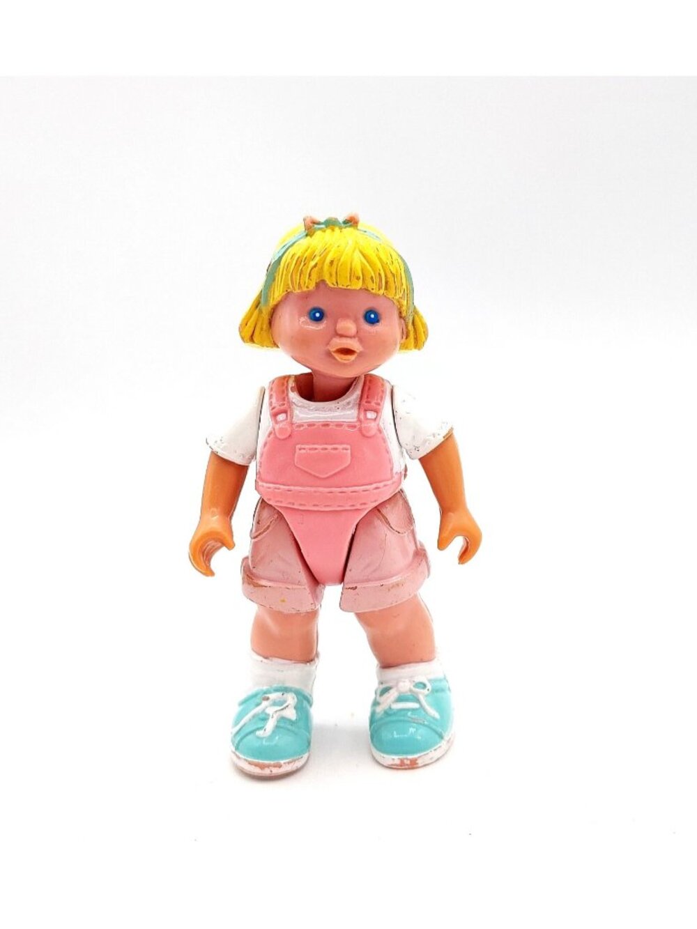 Vintage 1993 Fisher Price Loving Family Child Girl Sister Figure Pink Overalls